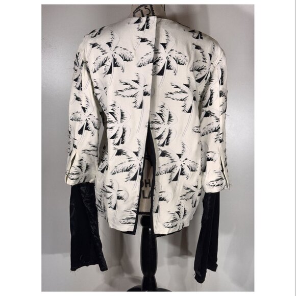 Marni Tropical Blazer with frayed sleeves, White/Black, Women's Size 38, US 2 - Picture 5 of 7